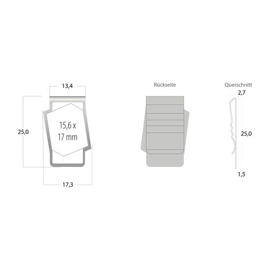 Mehrweg-Büroklammer Shape Clip, 9 Varianten, ideal für das Zusammenhalten von Dokumenten, bis zu 18 Seiten Klemmkraft