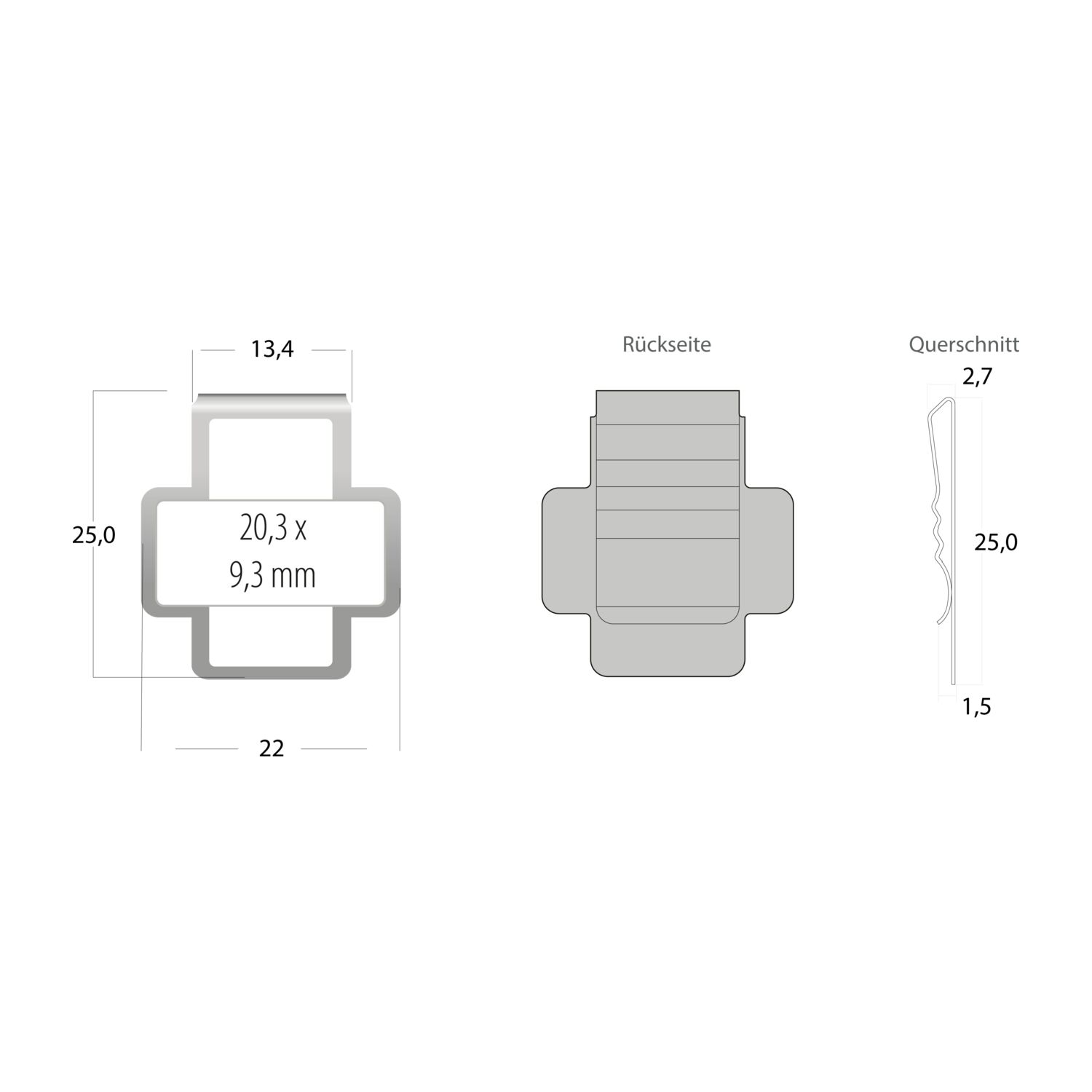 Mehrweg-Büroklammer Shape Clip, 9 Varianten, ideal für das Zusammenhalten von Dokumenten, bis zu 18 Seiten Klemmkraft