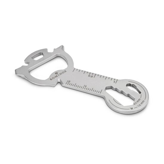 Multifunktionaler Schlüsselanhänger mit 19 Funktionen: Edelstahl Multitool inkl. Funktionsbeschreibung