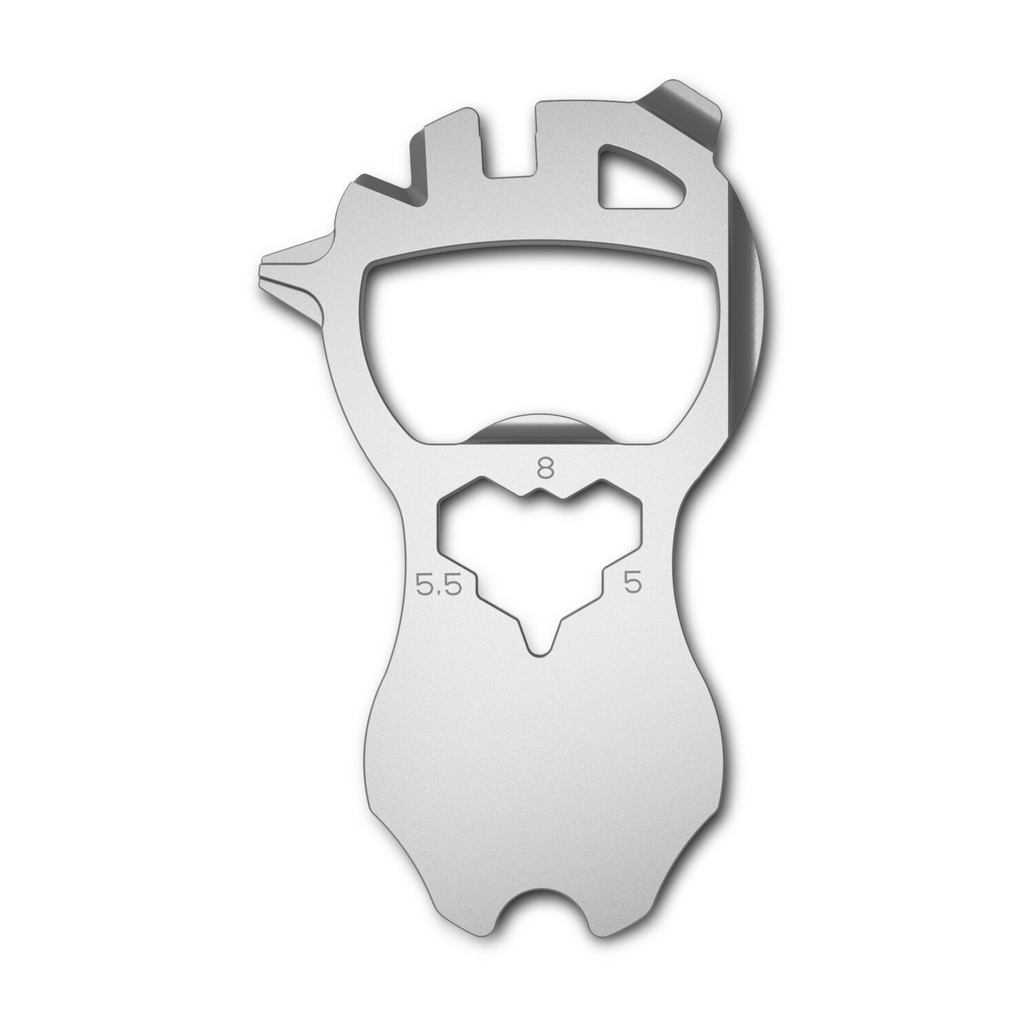 Multifunktionaler Schlüsselanhänger mit 14 Funktionen: Edelstahl Multitool inkl. Funktionsbeschreibung