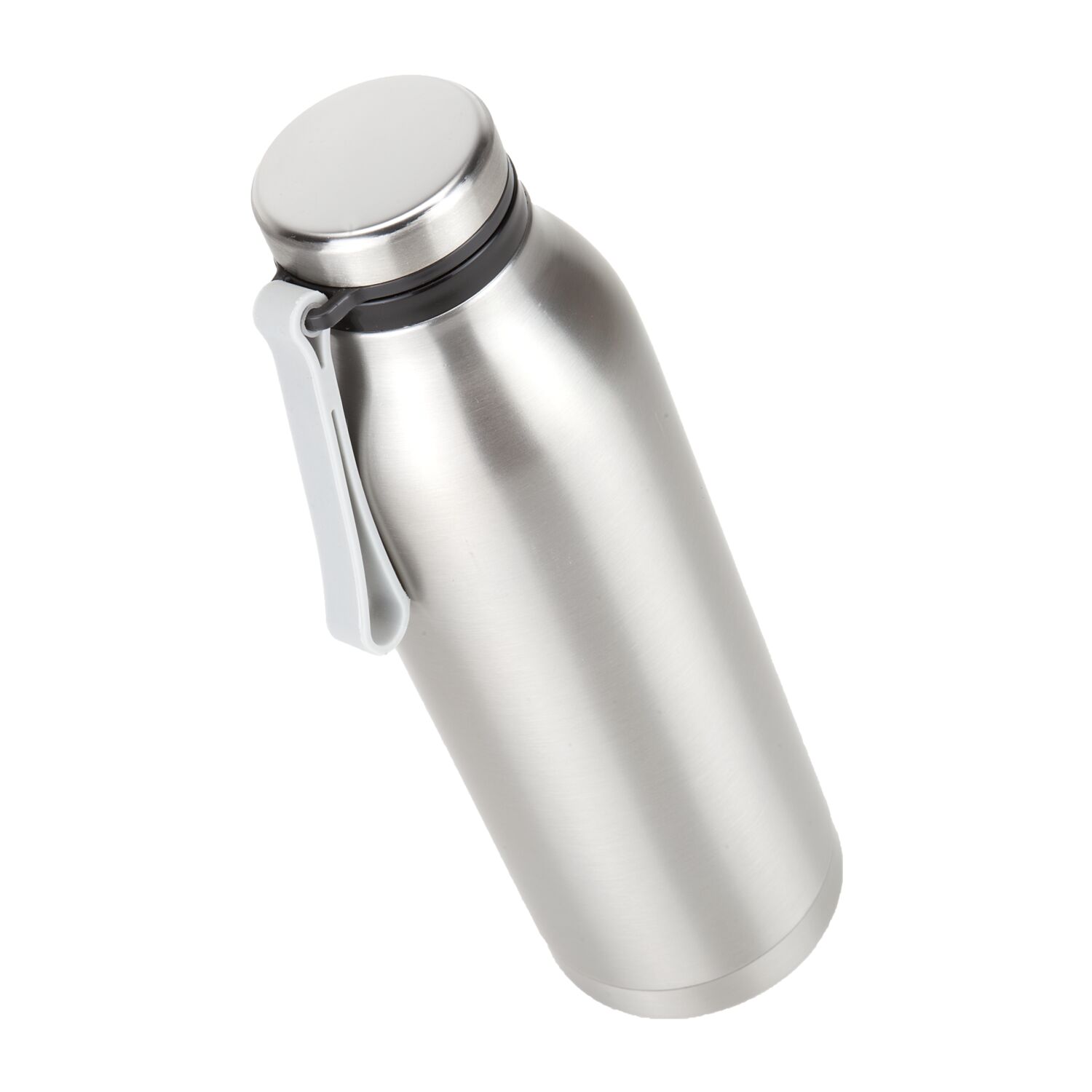 Handliche Thermoflasche in modernem Retrolook, auslaufsicher, mit Drehverschluss und Trageriemen, doppelwandig für beste Isolation, 600 ml