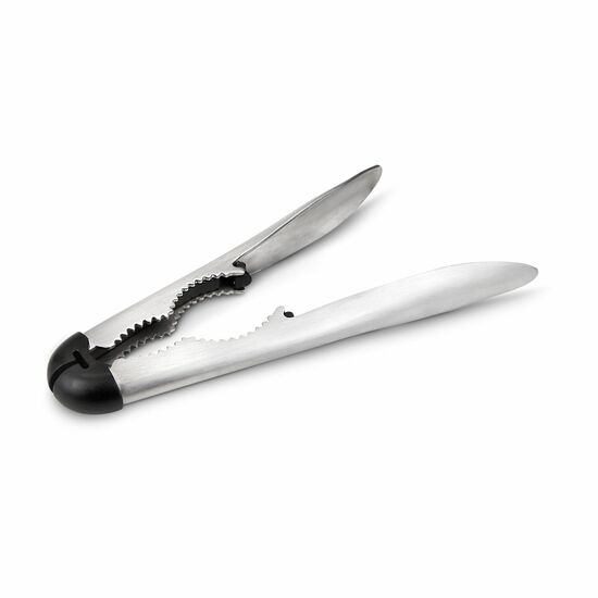 Nussknacker aus robustem Edelstahl, originelles Kunststoffgelenk, Nussaussparung in zwei Größen (Edelstahl, Kunststoff)