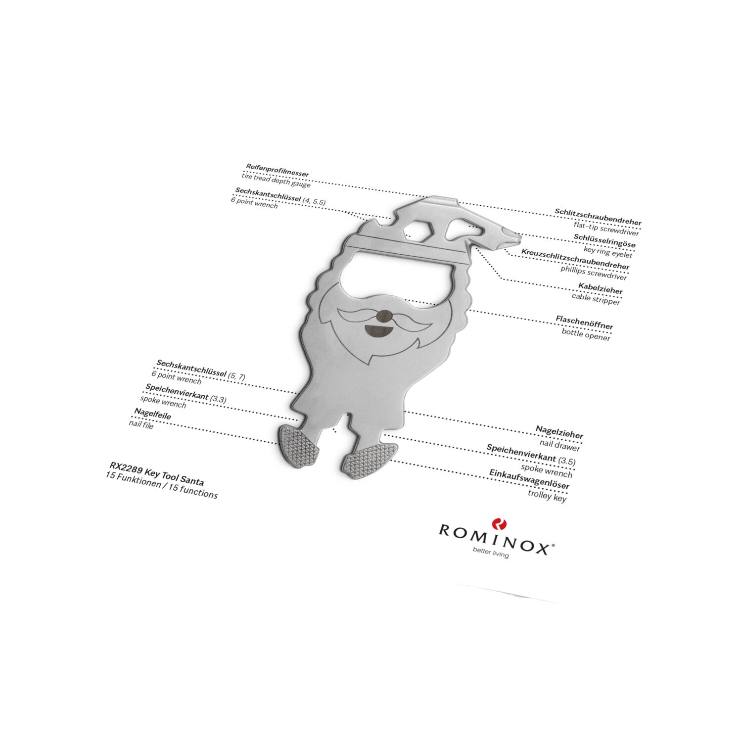 ROMINOX® Key Tool // Santa - 15 Funktionen