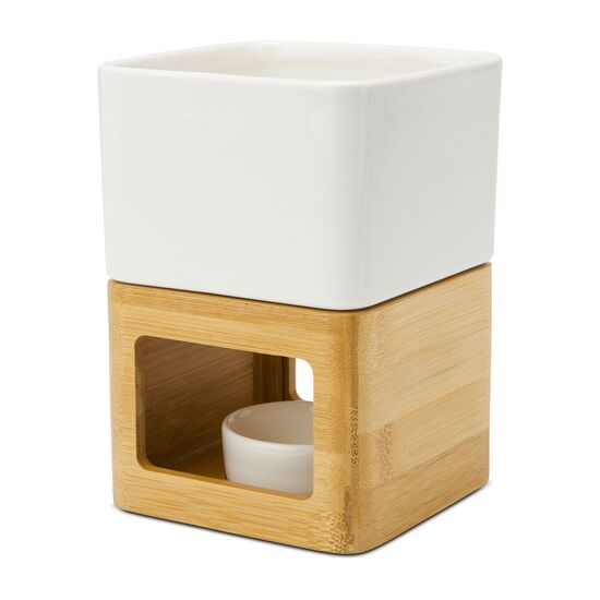 Fondueset bestehend aus Topf, Stövchen mit Teelichthalterung, 4 Piksern in verschiedenen Grautönen (Keramik, Holz, Edelstahl, ohne Teelicht)