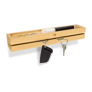 Modernes Schlüsselbrett zur Aufbewahrung von Schlüsselbunden, Ablagefläche auf Oberseite, platzsparendes Design (Kiefer, inkl. Schrauben)