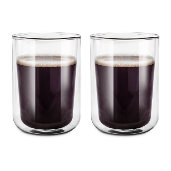 Set aus 2 doppelwandigen Thermogläsern, gute Isolierung, temperatur- und spülmaschinenbeständiges Glas, je 250 ml (Borosilikatglas)