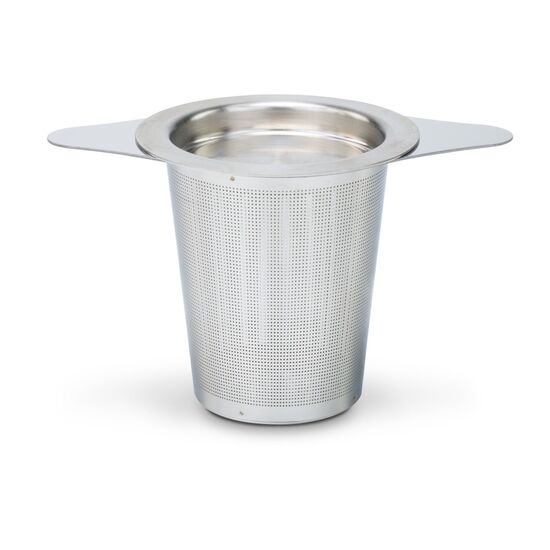 Teesieb, aus rostfreiem Edelstahl, mit Henkeln, inklusive Deckel auch als Abtropfschale nutzbar (Edelstahl)