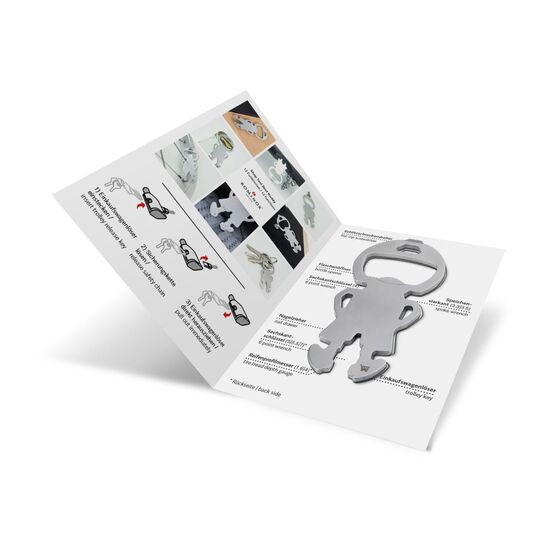 Multifunktionaler Einkaufswagenlöser für den Schlüsselbund mit 12 Funktionen: Edelstahl Multitool inkl. Funktionsbeschreibung