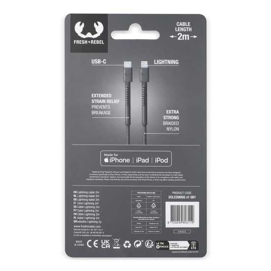 2ULC200 | Fresh 'n Rebel USB-C zu Apple Lightning Kabel 2.0m