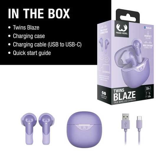 3TW2200 I Fresh 'n Rebel Twins Blaze - True Wireless earbuds with ENC
