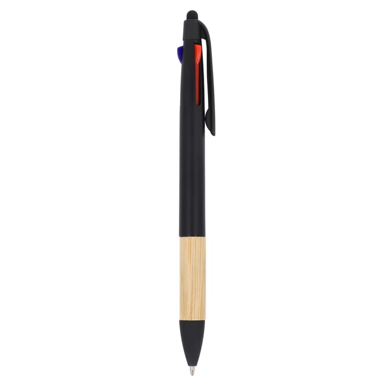 3-Farben-Stift mit Bambusgriff