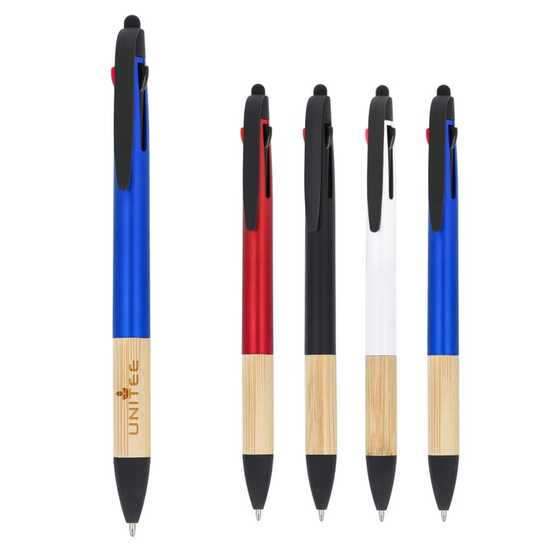 3-Farben-Stift mit Bambusgriff