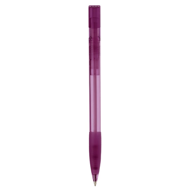 Kugelschreiber Nash Transparent mit Gummigriff