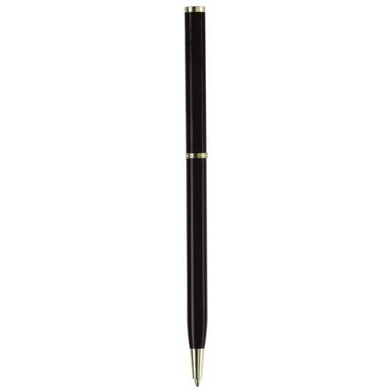 Metallkugelschreiber Slim mit Gold Applikation