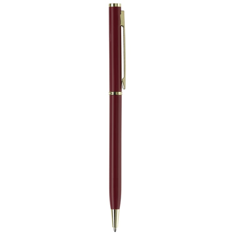 Metallkugelschreiber Slim mit Gold Applikation