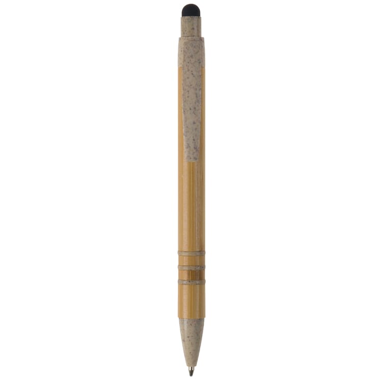 Kugelschreiber Bambus mit Touchpen und Weizenstroh Elementen