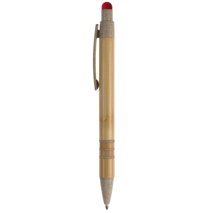 Kugelschreiber Bambus mit Touchpen und Weizenstroh Elementen