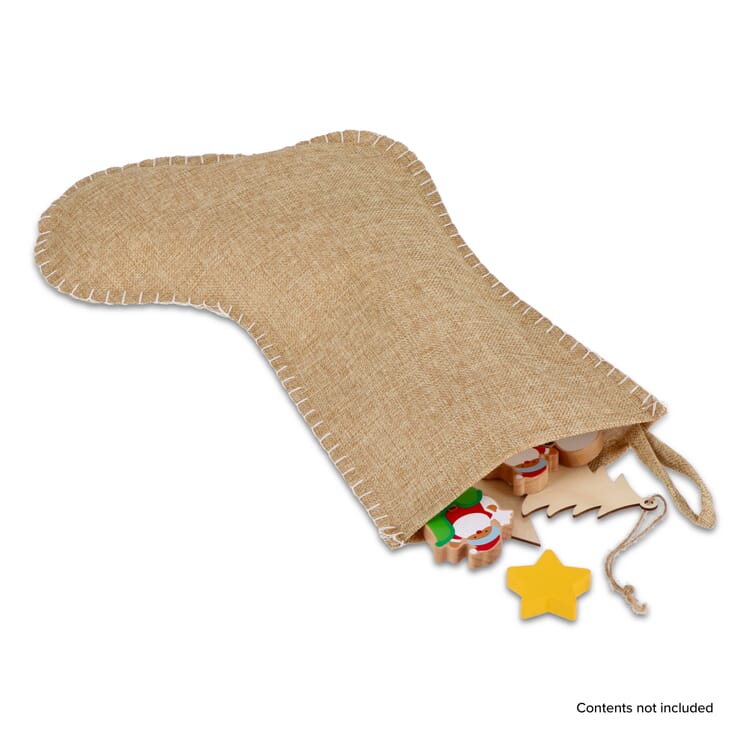 Weihnachtsstrumpf im Jute-Stil mit Ziernaht 40 cm
