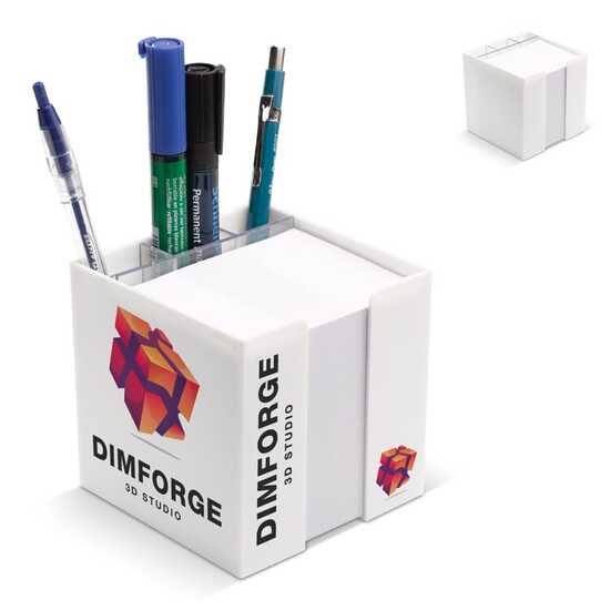 Notizzettel 10x10x10cm in Würfelbox mit Stifteköcher
