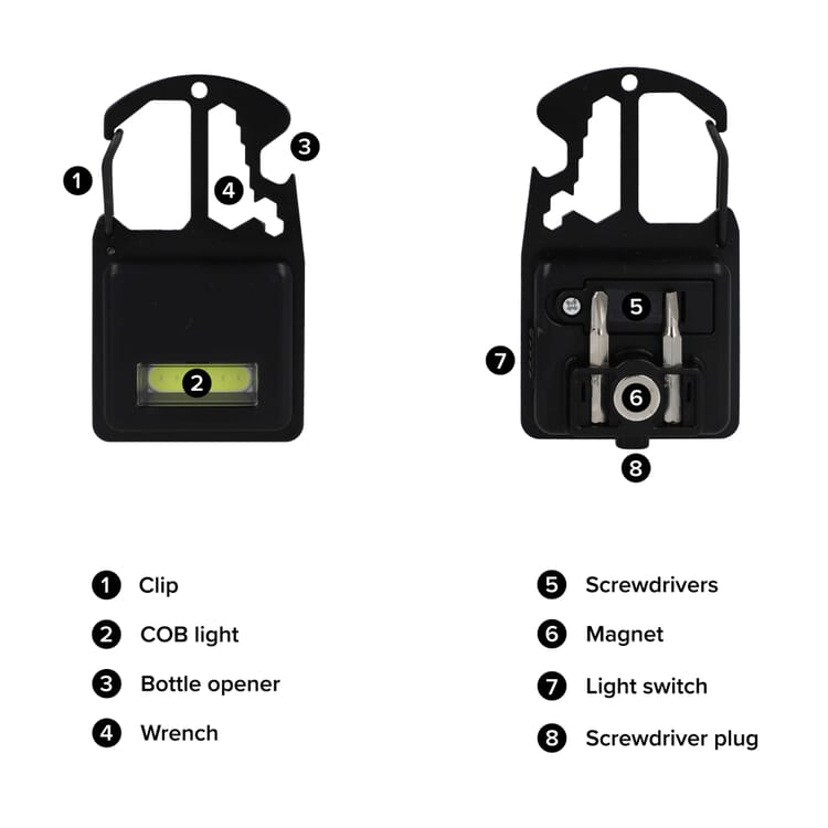 Kompaktes Multitool aus R-ABS & Metall 7 Funktionen