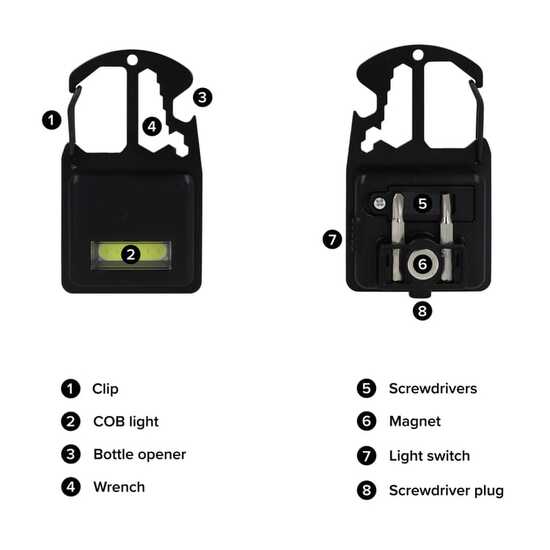 Kompaktes Multitool aus R-ABS & Metall 7 Funktionen