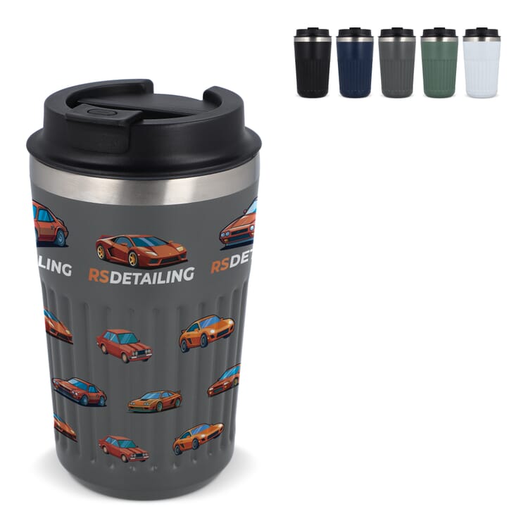 Recycelter Edelstahl-Thermobecher für Kaffee zum Mitnehmen, 400 ml