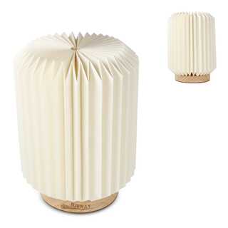 Coollux faltbare Papier LED-Lampe Aurora auf Holzsockel, 22cm