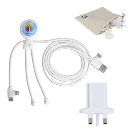 2090 - Xoopar Mr. Bio Langes Ladekabel + UK Stecker Adapter