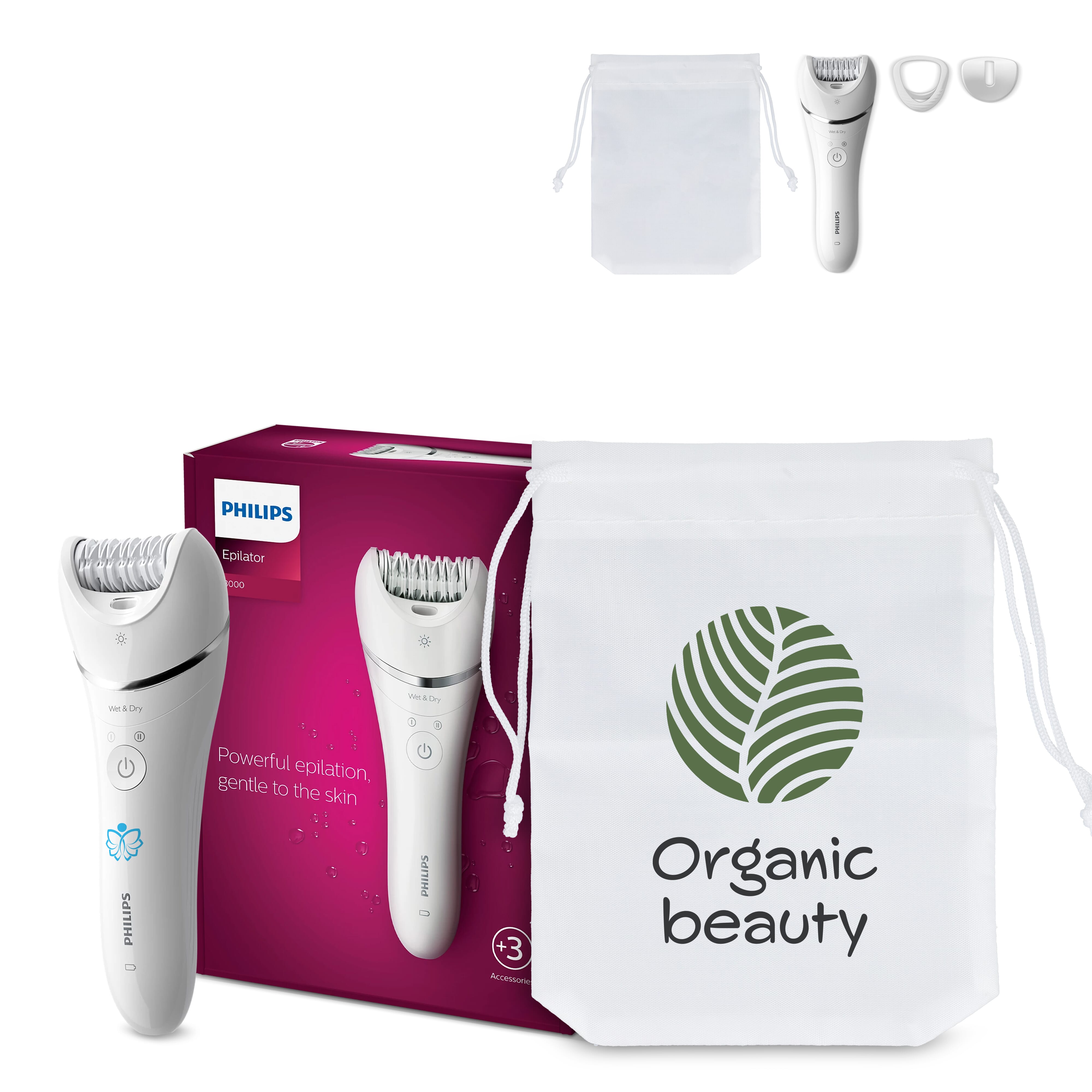 BRE700|Philips Epilator für Beine und Körper, nass und trocken