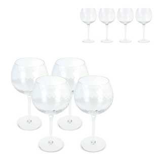 Byon Opacity 4er-Set Weingläser mit stilvollem Glasmuster 470ml