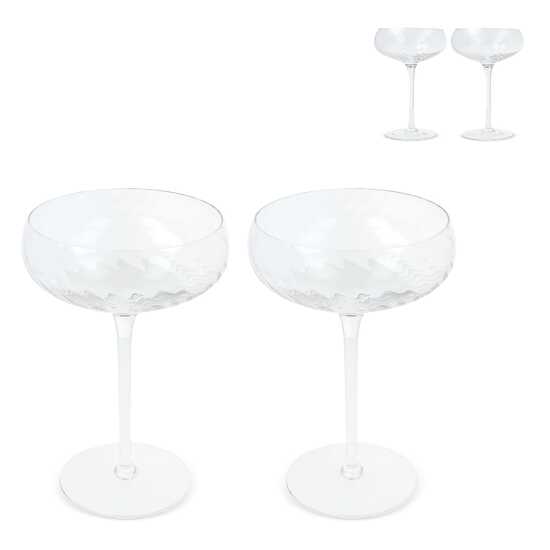 Byon Opacity 2er-Set Sektgläser mit stilvollem Glasmuster 300ml