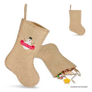 Weihnachtsstrumpf im Jute-Stil mit Ziernaht 40 cm