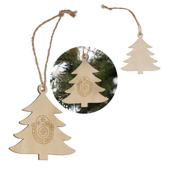 Baumförmiges Weihnachtsornament aus Holz
