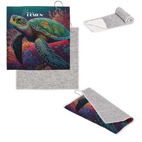 Schnelltrocknendes Golfhandtuch mit Haken R-PET 30 x 30 cm Sublimation