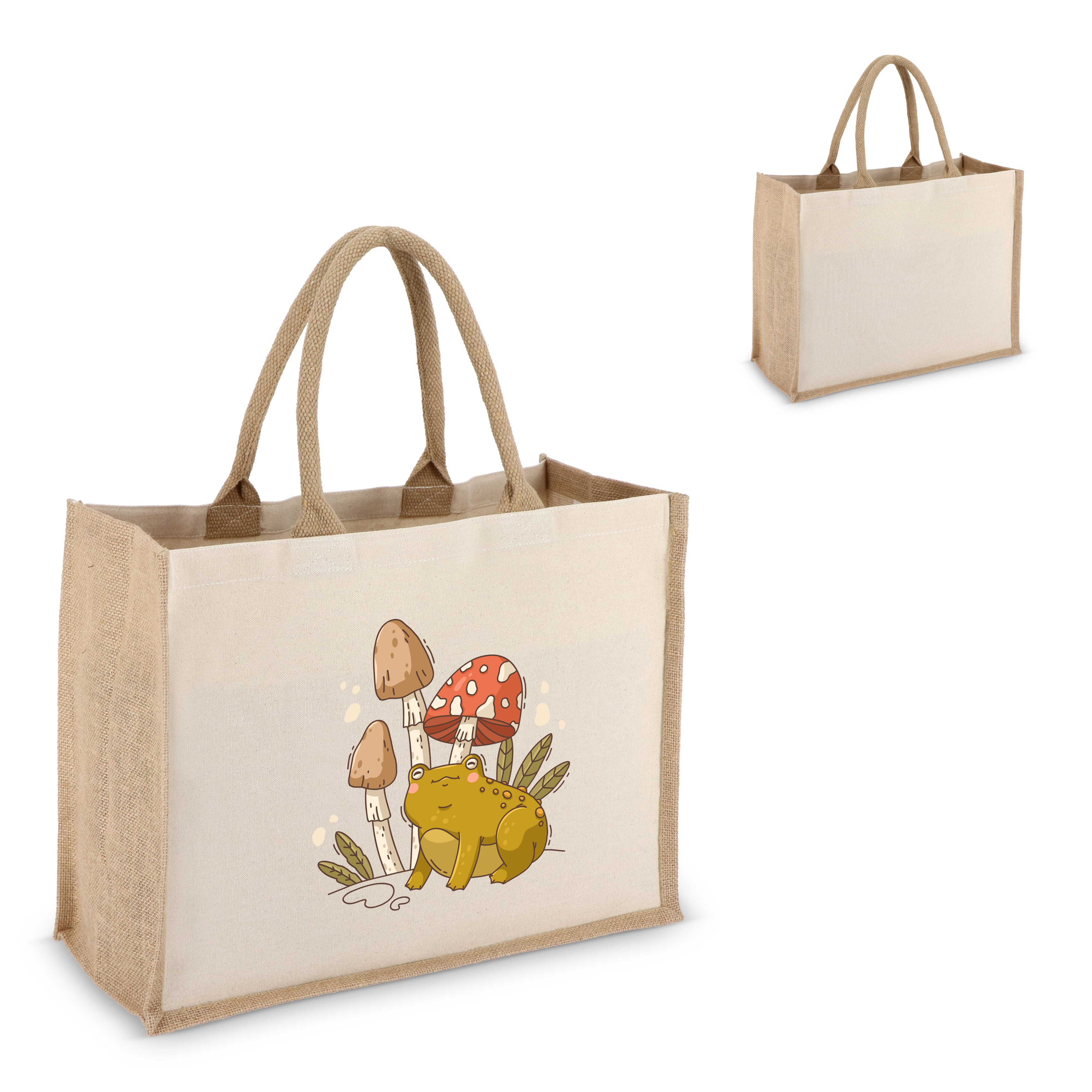 Jute-Baumwolle Tragetasche OEKO-TEX® 42,5 x 19 x 32cm 320g/m²