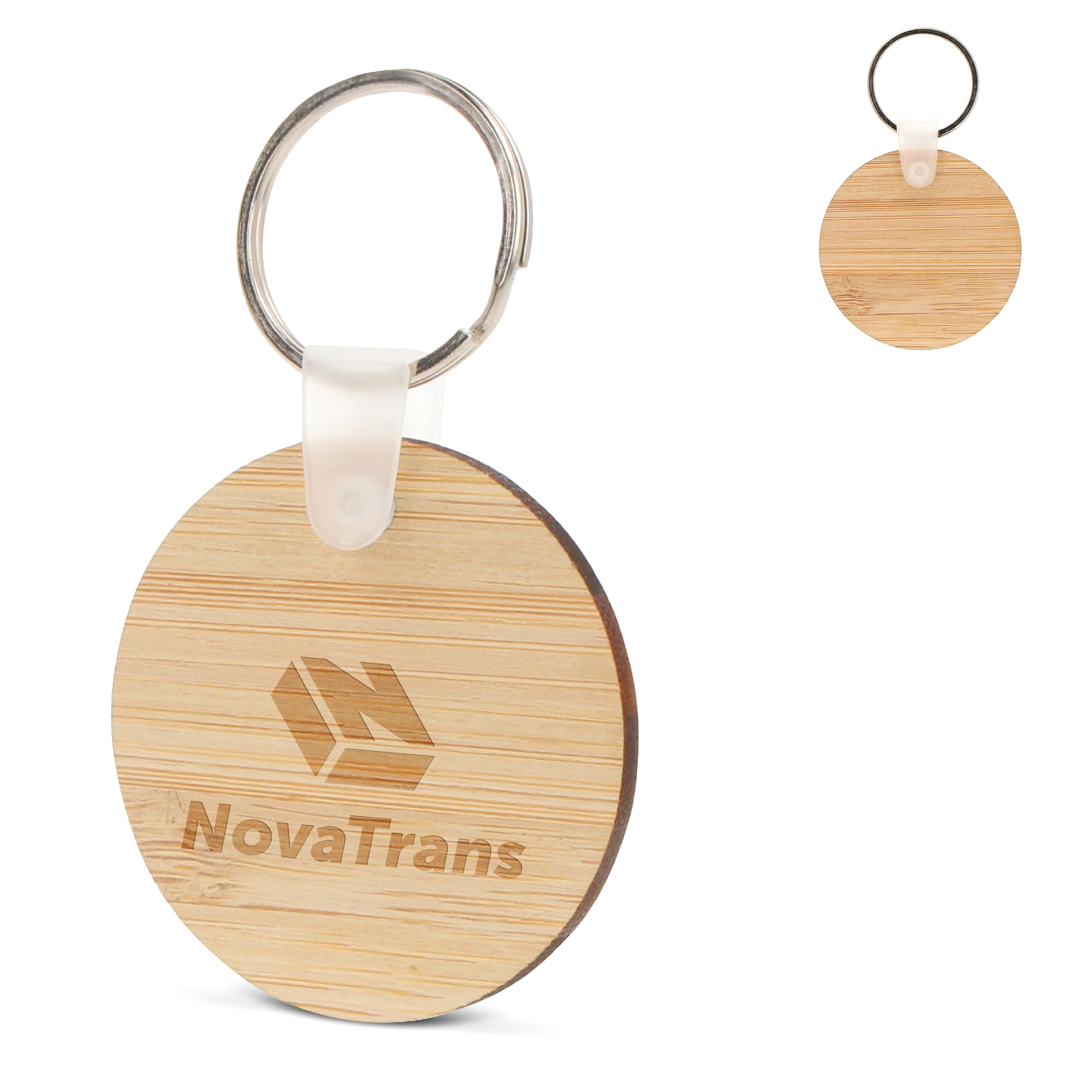 Schlüsselanhänger Bambus rund