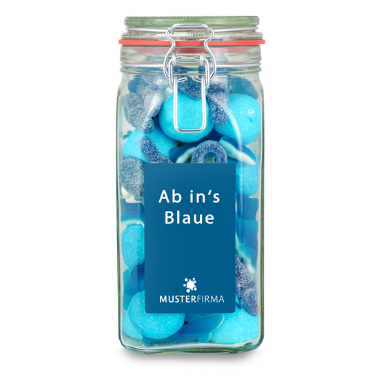 Bügelglas L blau