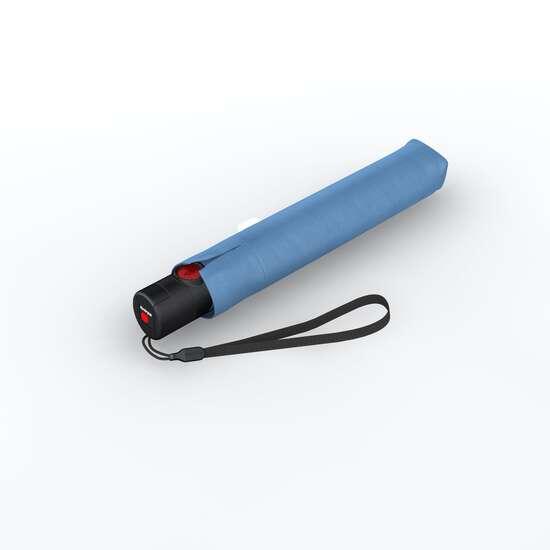 Knirps U.200 ultra light duomatic, blue with black UV coating and heat shield - blue/black UV-coating