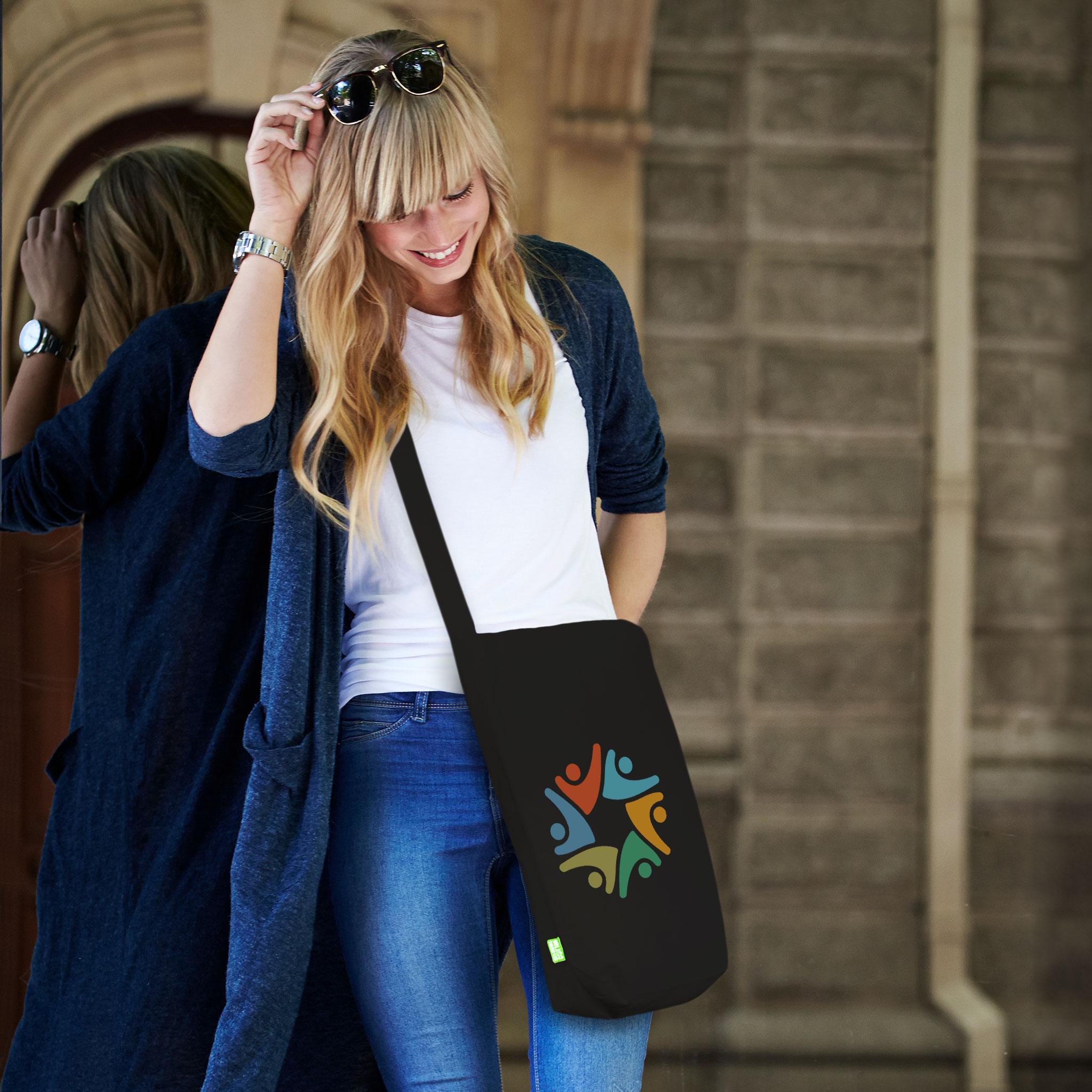 KOBLENZ – BIO-Baumwolltasche mit einem langen Umhängegurt