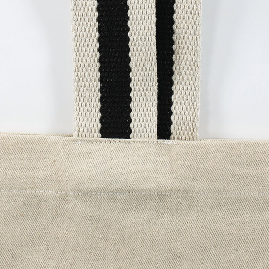 ANTWERPEN – Schwere Baumwolltasche mit langen, 2-farbig gewebten Henkeln