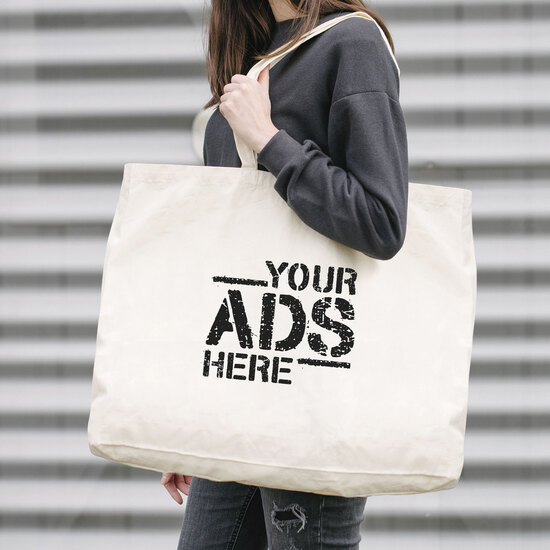 CADAQUES – Baumwolltasche mit Bodenfalte und langen Henkeln