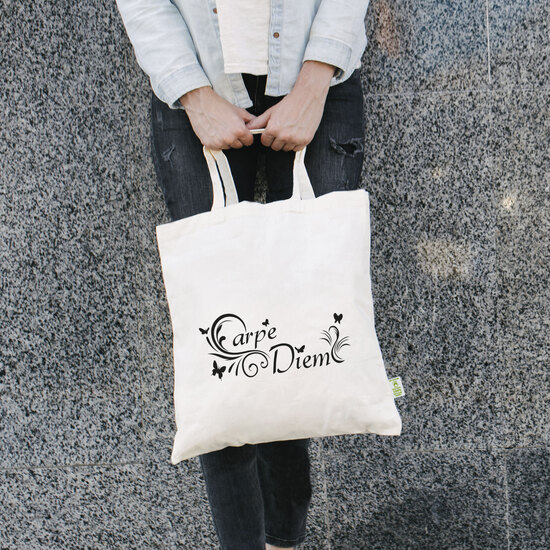 TRIER – Tragetasche aus schwerer, recycelter Baumwolle mit kurzen Henkeln