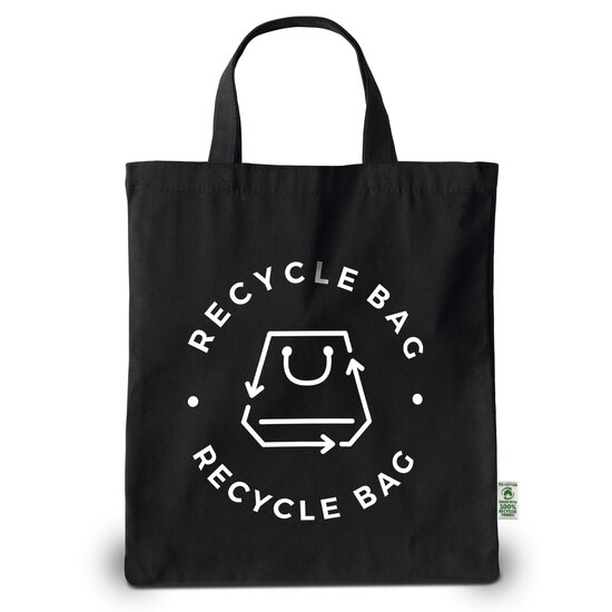 TRIER – Tragetasche aus schwerer, recycelter Baumwolle mit kurzen Henkeln