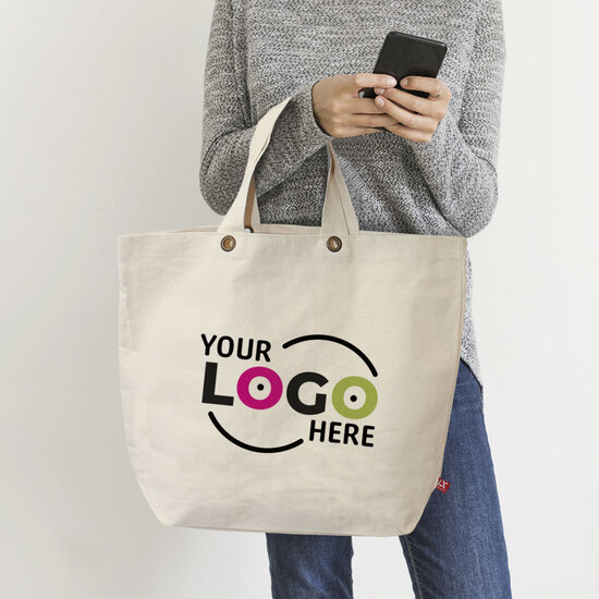 SANTORINI – Schwere Baumwolltasche mit Bodenfalte