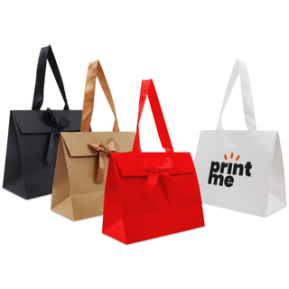 Deluxe Geschenktasche mit Schleife DPK127 24 x 11 x 20 cm  braun