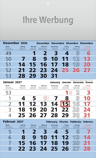 Dreimonatsplaner Assistent-basic blau