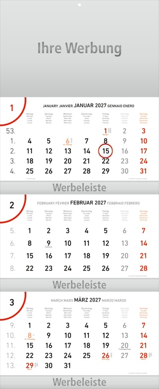 Dreimonatsplaner Future-trio-plus rot