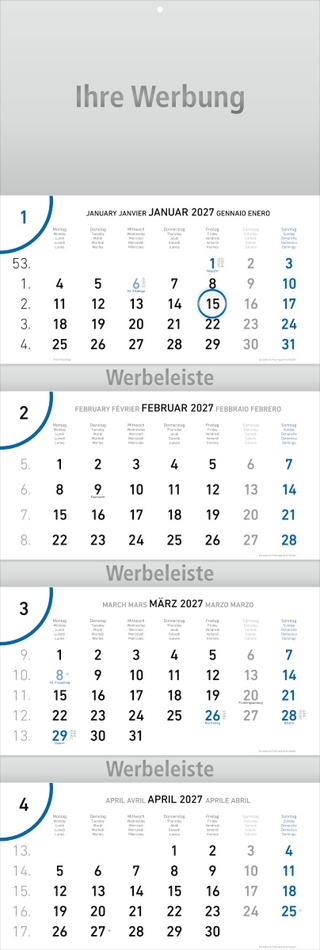 Viermonatsplaner Future-quattro blau