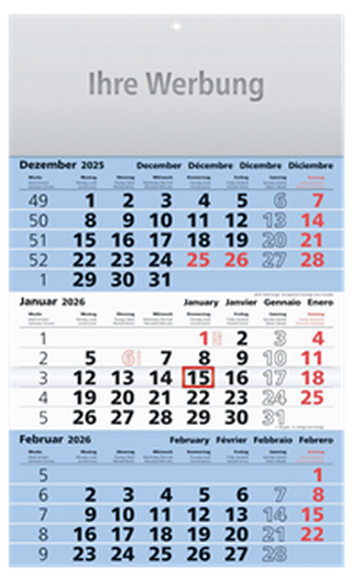 3-Monatskalender Assistent-basic blau