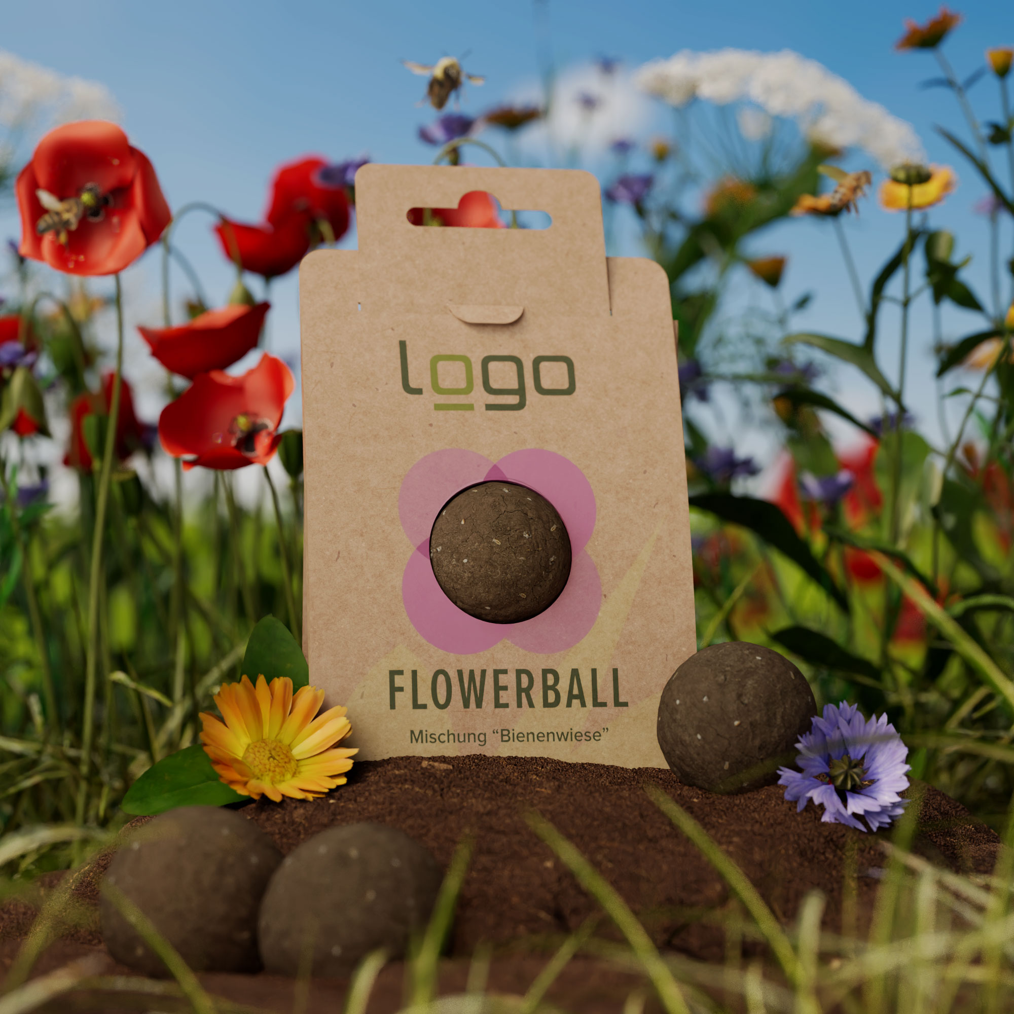 Seedbomb - Flower-Ball "Bienenwiese" - torffrei